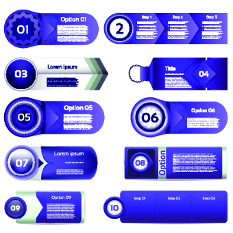 Paper banners number vector 05