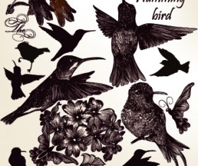 Vintage birds and butterflies design vector 02