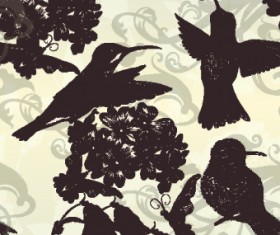 Vintage birds and butterflies design vector 03