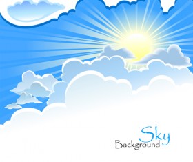 Sunny Blue Sky background vector 02