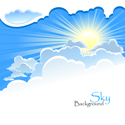 Sunny Blue Sky background vector 02