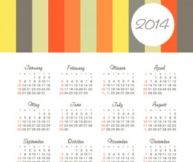 Vector set of 2014 calendar design 01