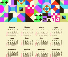 Vector set of 2014 calendar design 02