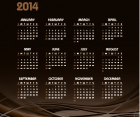 Vector set of 2014 calendar design 04