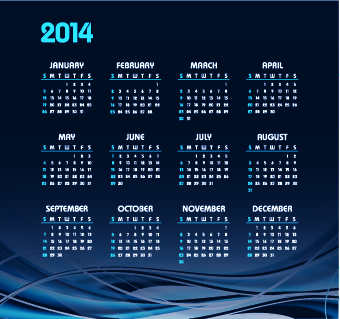 Vector set of 2014 calendar design 05