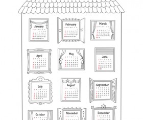 Exquisite 2014 calendars creative design vector 01