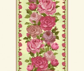 Vintage flower and frames vector 03