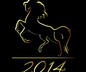 Horses 2014 design elements vector 01