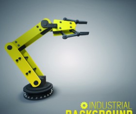 Vector robotic arm industrial background set 01