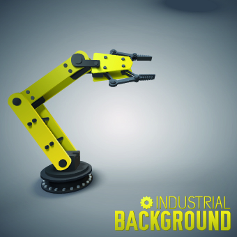 Vector robotic arm industrial background set 01