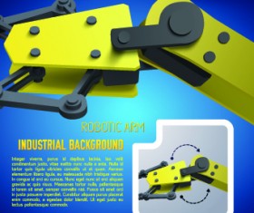 Vector robotic arm industrial background set 02