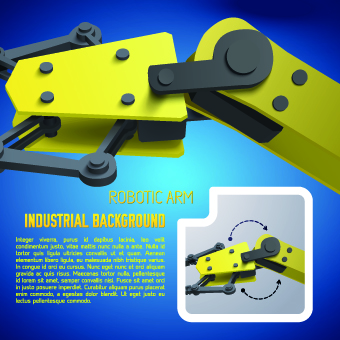 Vector robotic arm industrial background set 02