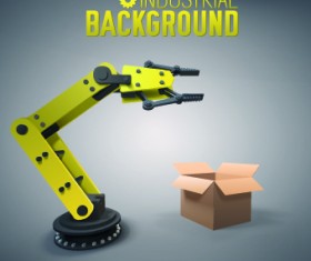 Vector robotic arm industrial background set 04