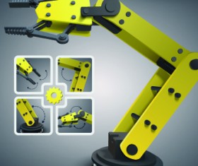 Vector robotic arm industrial background set 05