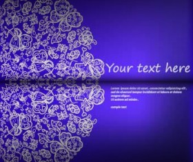 Floral ornate invitation card vector 01