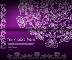 Floral ornate invitation card vector 02