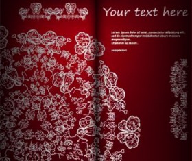 Floral ornate invitation card vector 03