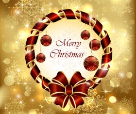 luxurious Christmas New Year baubles vector background 03