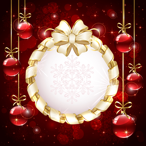 luxurious Christmas New Year baubles vector background 04