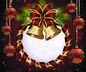 luxurious Christmas New Year baubles vector background 06