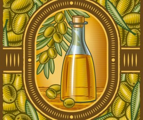 Vintage with retro olives design vector 04