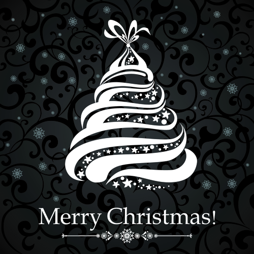 Black Style 2014 Christmas Backgrounds vector 01
