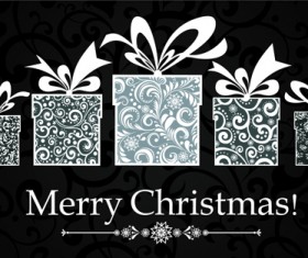 Black Style 2014 Christmas Backgrounds vector 02