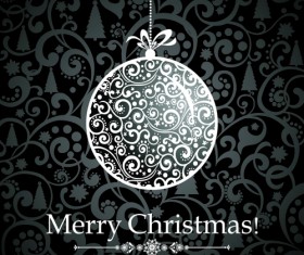 Black Style 2014 Christmas Backgrounds vector 03