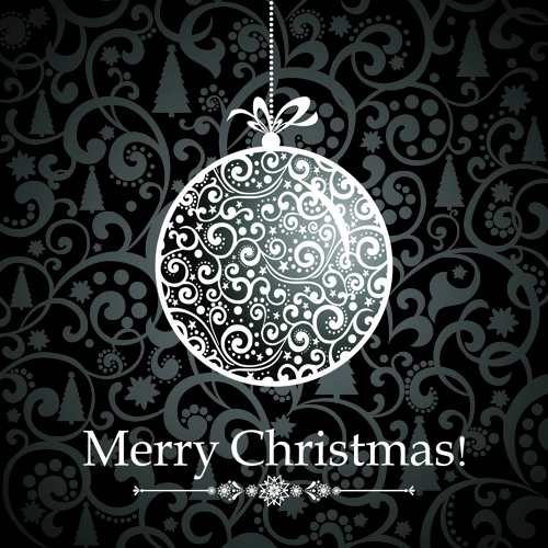 Black Style 2014 Christmas Backgrounds vector 03