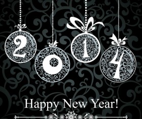 Black Style 2014 Christmas Backgrounds vector 04