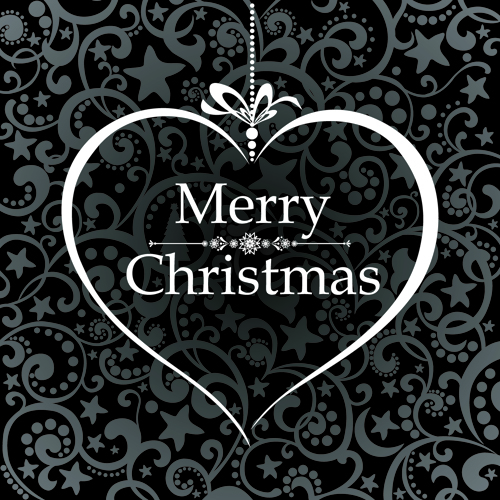 Black Style 2014 Christmas Backgrounds vector 06