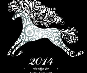 Black Style 2014 Christmas Backgrounds vector 07
