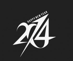 Creative 2014 design with New Year background vector 01