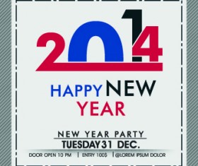 2014 Happy New Year deisgn vector material 01