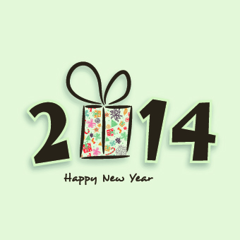 Creative 2014 New Year design vector graphic 01