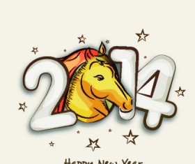 Creative 2014 New Year design vector graphic 02