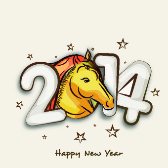 Creative 2014 New Year design vector graphic 02