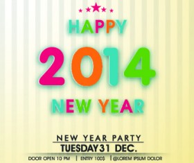 2014 Happy New Year deisgn vector material 03