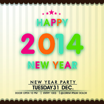 2014 Happy New Year deisgn vector material 03