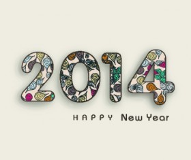 Creative 2014 New Year design vector graphic 04