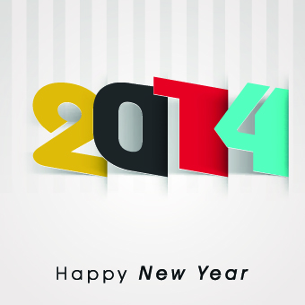 2014 Happy New Year deisgn vector material 05