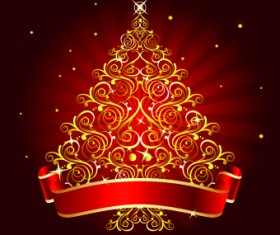 2014 Abstract Christmas tree design vector 01