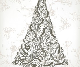 2014 Abstract Christmas tree design vector 04