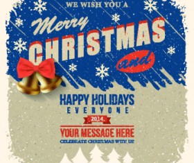 2014 Christmas with holiday retro style background vector 01