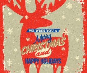 2014 Christmas with holiday retro style background vector 02