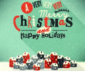 2014 Christmas with holiday retro style background vector 03