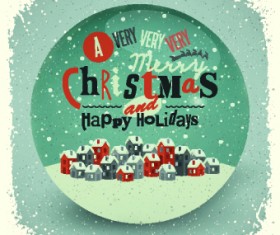 2014 Christmas with holiday retro style background vector 04