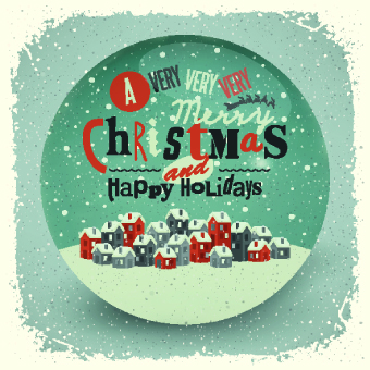 2014 Christmas with holiday retro style background vector 04