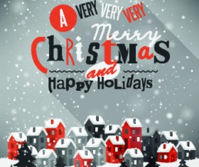 2014 Christmas with holiday retro style background vector 05