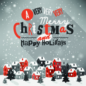 2014 Christmas with holiday retro style background vector 05